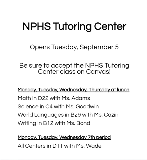 NPHS Tutoring Center