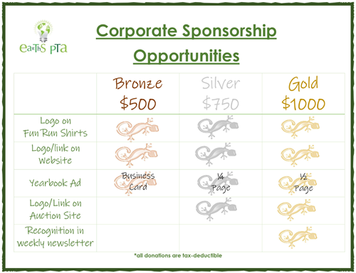Corporate Sponsorship Opportunities Available