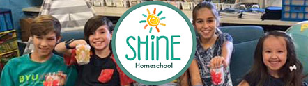 Shine logo and students
